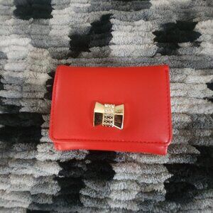 Red and Gold Bow Tri-Fold Wallet